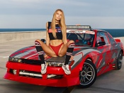 Fit blonde and Nissan 240SX