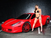 Hot Babe and Ferrari Italia