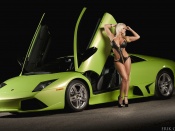 Hot Blonde and Lamborghini