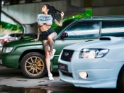 Subaru Forester and hot babe