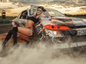 Drift race grid girl