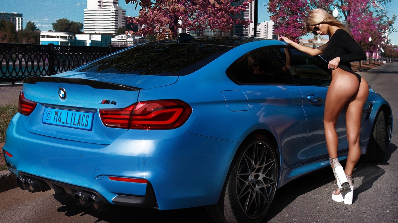 Fine ass babe and BMW M4
