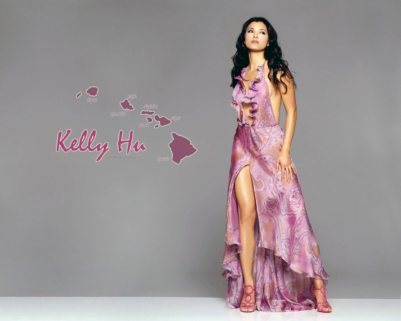 Kelly Hu sexy dress