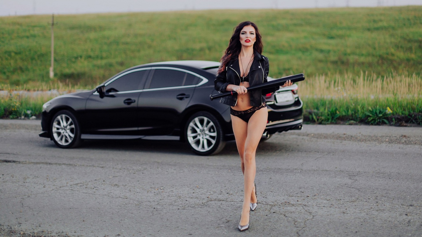 Mazda 6 and lingerie babe